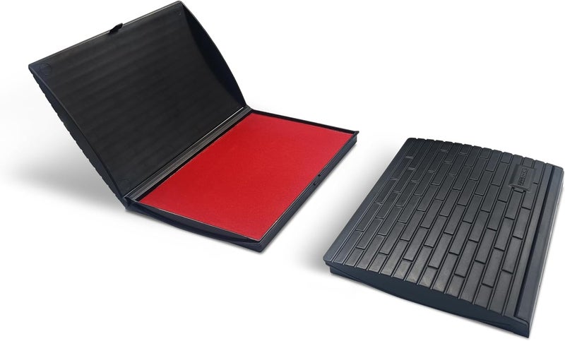 Stampmate Large Red Stamp Pad 7" x 5" – Premium Felt Ink Pad for Office, Home, Craft, and Rubber Stamps - Image 1